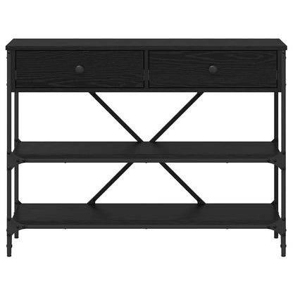 Console Table with Drawer Black Oak 100 x 34.5 x 75 cm Wood