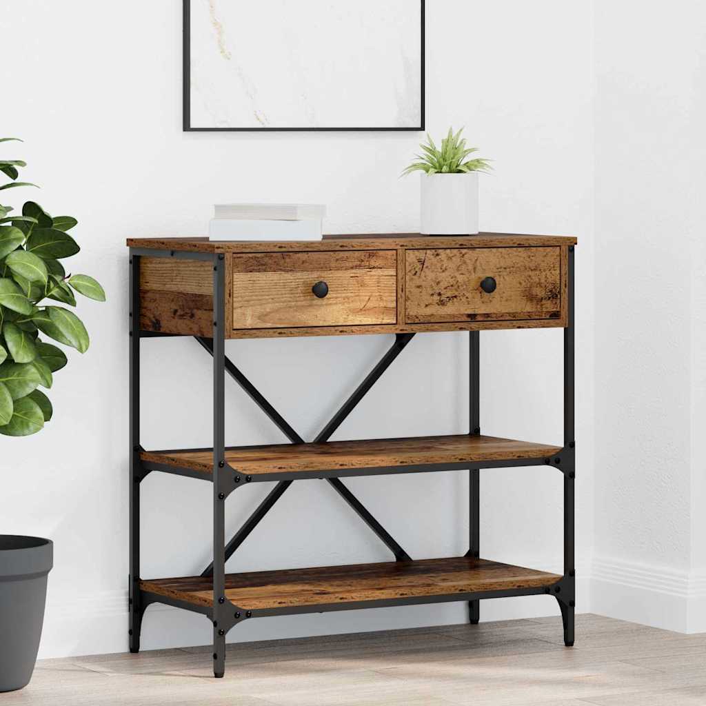 Console Table with Drawer Brown 75 x 34.5 x 75 cm Wood