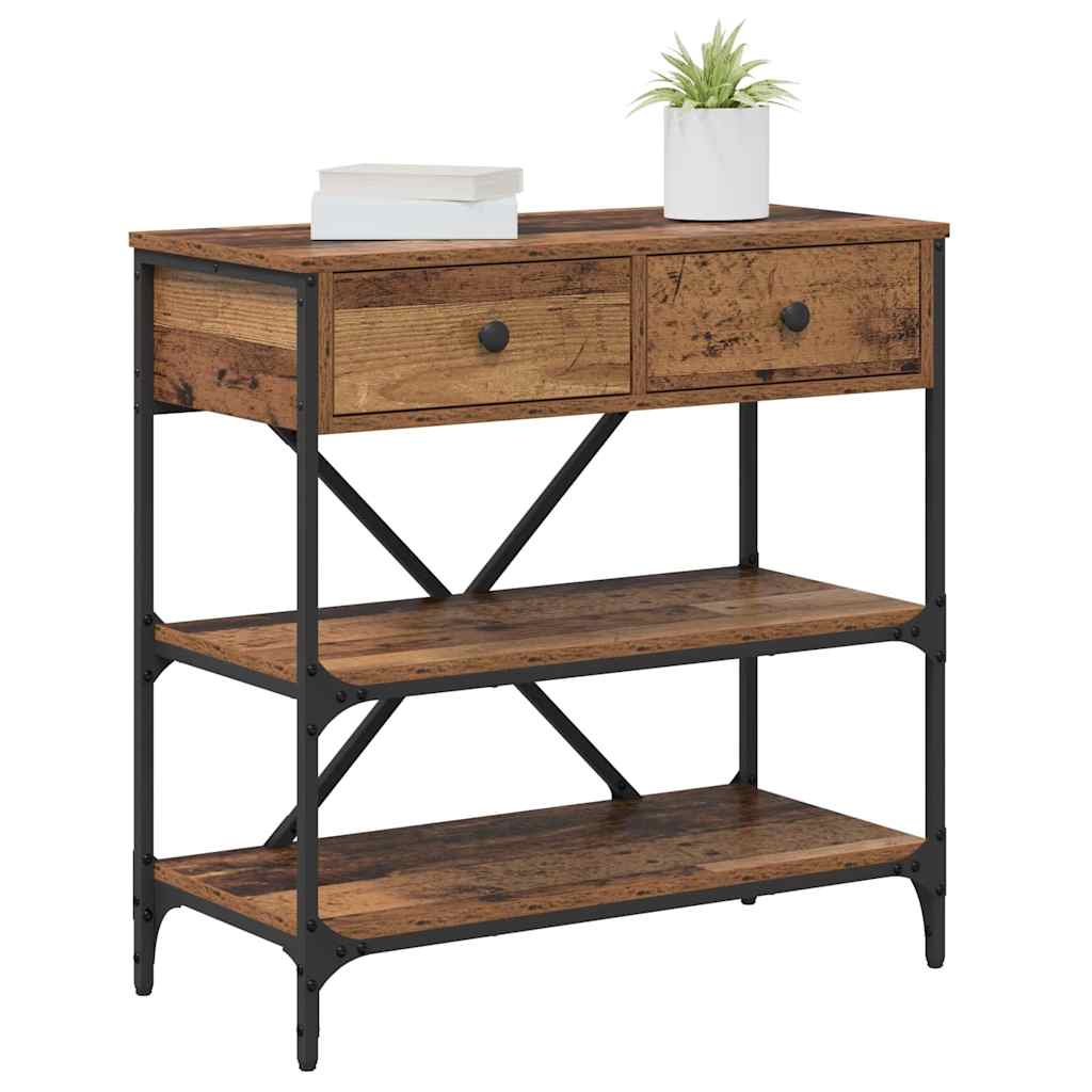 Console Table with Drawer Brown 75 x 34.5 x 75 cm Wood