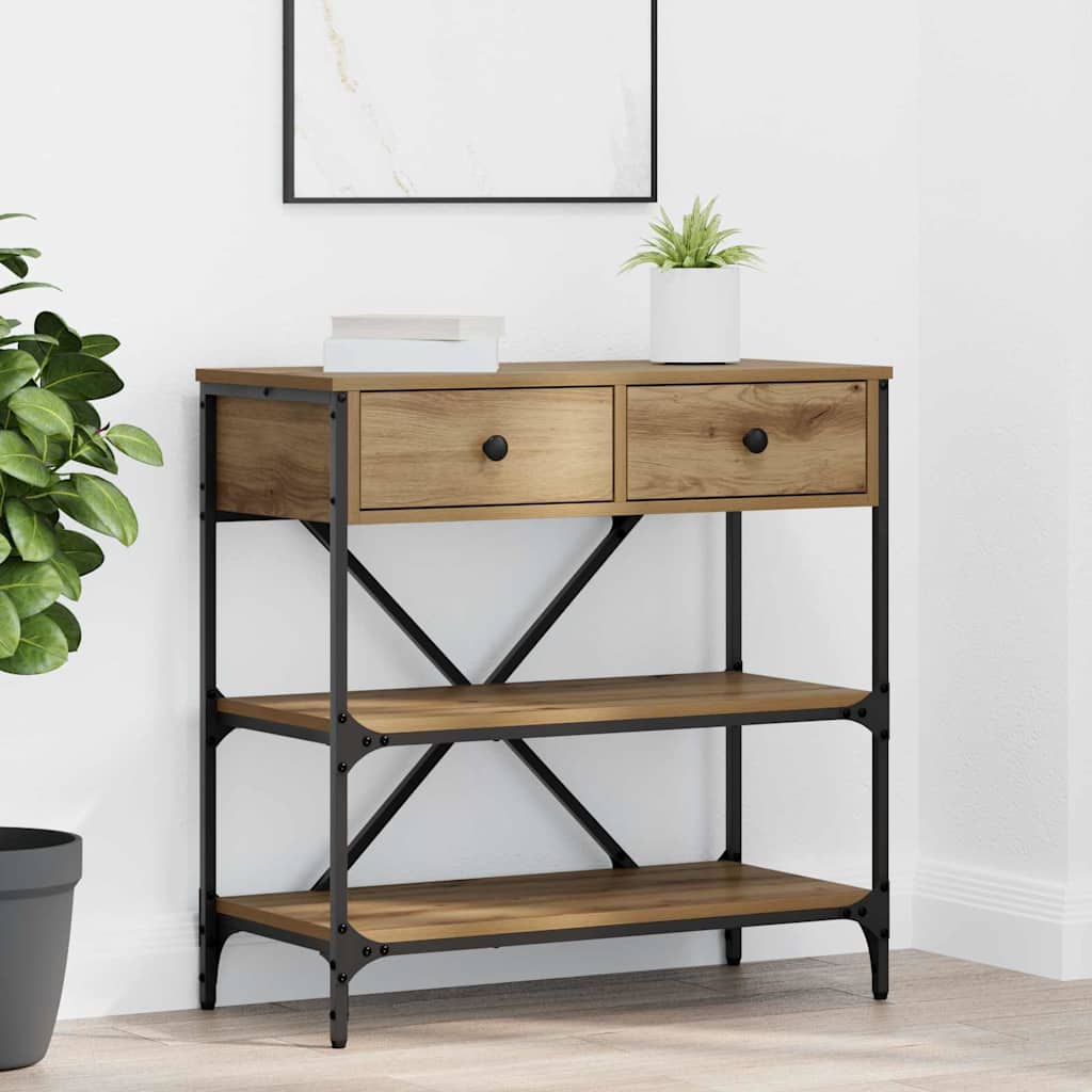 Console Table with Drawer Brown 75 x 34.5 x 75 cm Wood