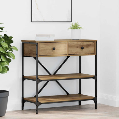 Console Table with Drawer Brown 75 x 34.5 x 75 cm Wood