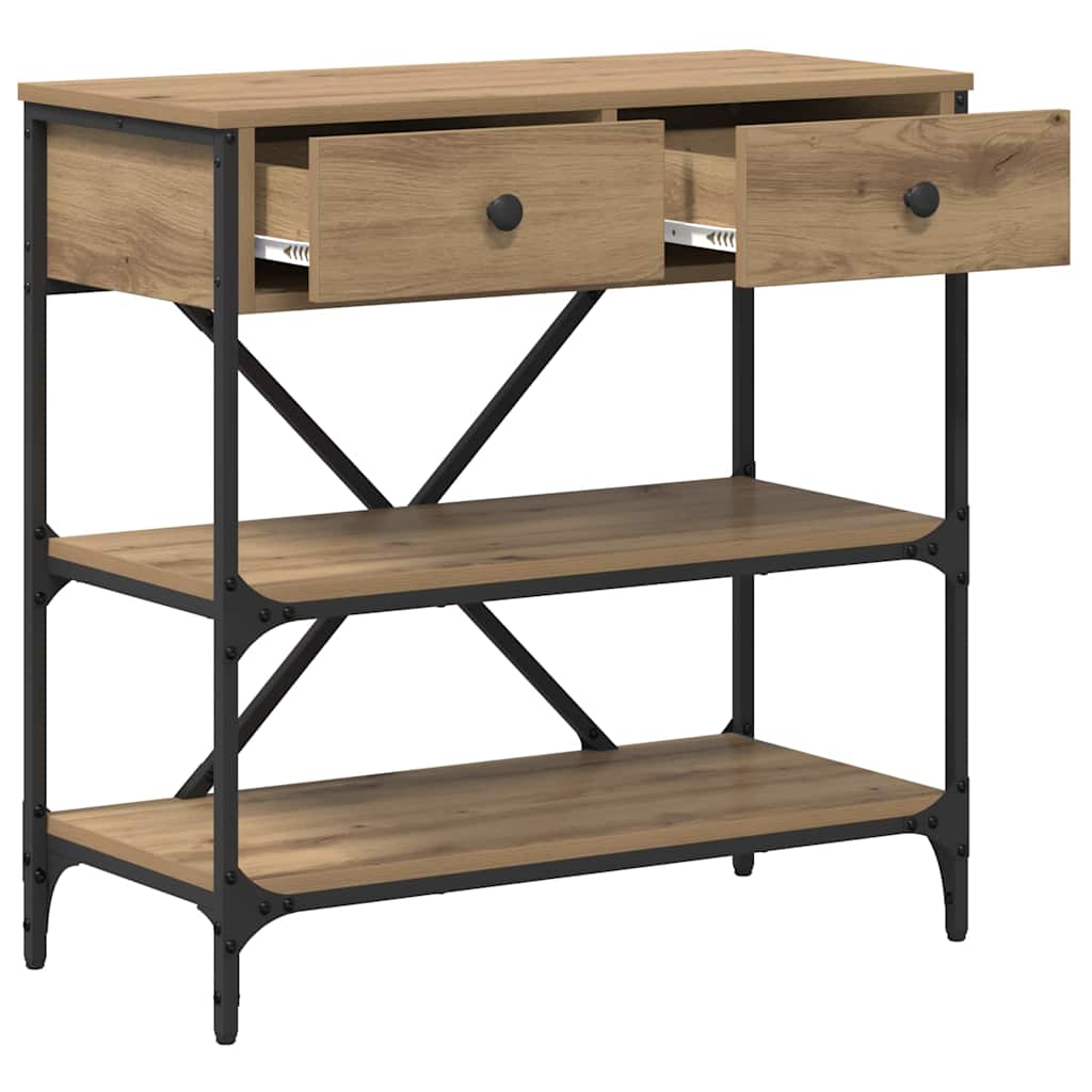 Console Table with Drawer Brown 75 x 34.5 x 75 cm Wood