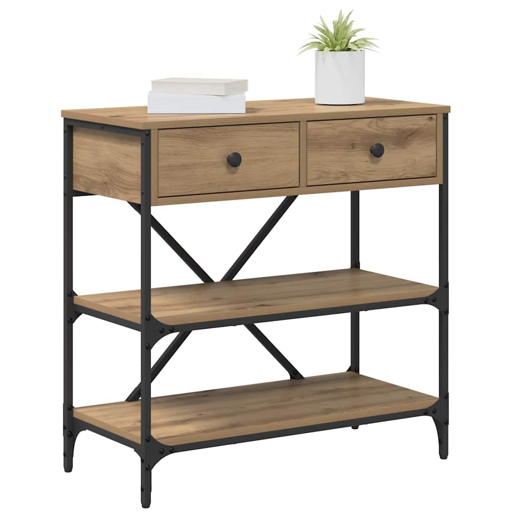 Console Table with Drawer Brown 75 x 34.5 x 75 cm Wood