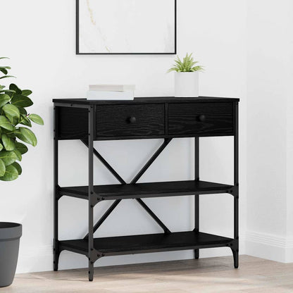 Console Table with Drawer Black Oak 75 x 34.5 x 75 cm Wood