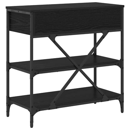 Console Table with Drawer Black Oak 75 x 34.5 x 75 cm Wood