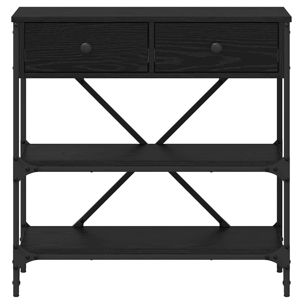 Console Table with Drawer Black Oak 75 x 34.5 x 75 cm Wood