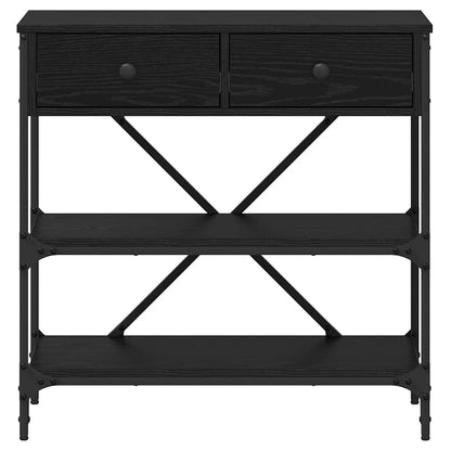 Console Table with Drawer Black Oak 75 x 34.5 x 75 cm Wood