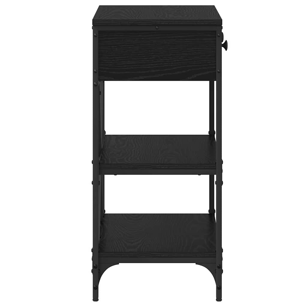 Console Table with Drawer Black Oak 75 x 34.5 x 75 cm Wood