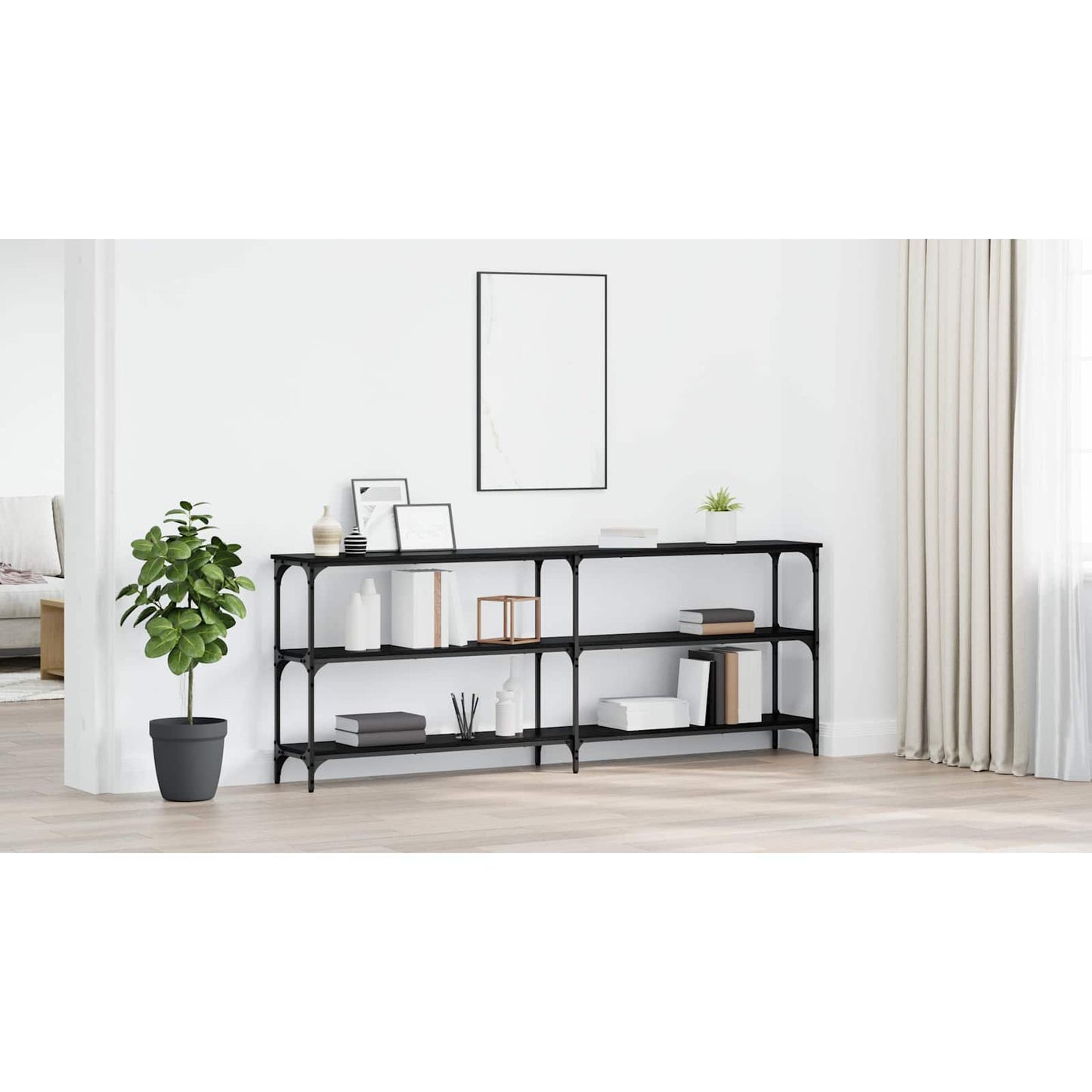 Console Table Black oak 200 x 29 x 75 cm