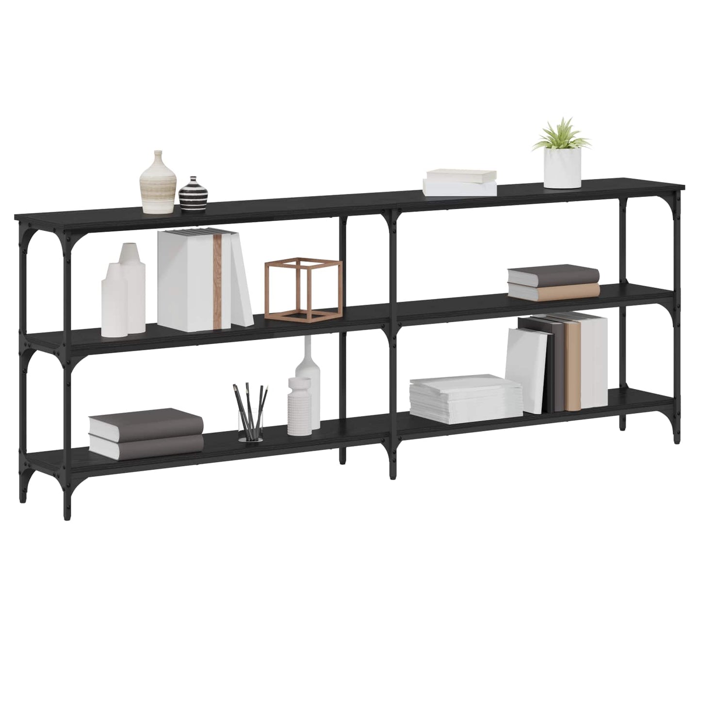 Console Table Black oak 200 x 29 x 75 cm