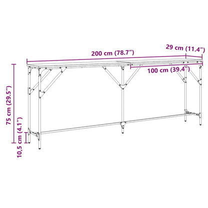 Console Table Black oak 200 x 29 x 75 cm