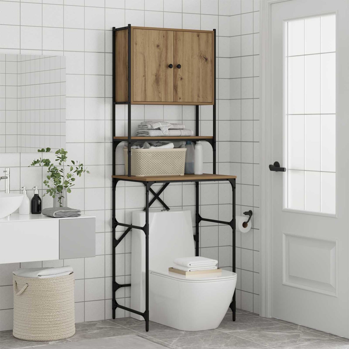 Washing Machine Cabinet Artisan Oak 68 x 48.5 x 194 cm