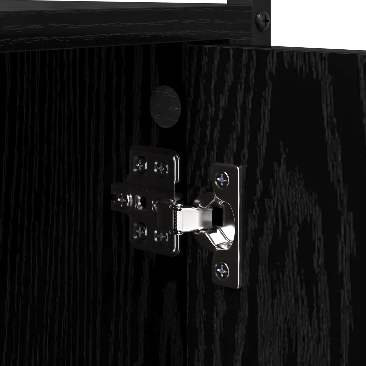 Washing Machine Cabinet Black 0ak 68 x 48.5 x 194 cm