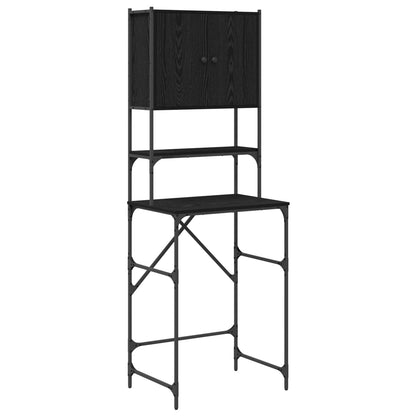 Washing Machine Cabinet Black 0ak 68 x 48.5 x 194 cm