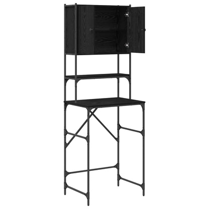 Washing Machine Cabinet Black 0ak 68 x 48.5 x 194 cm