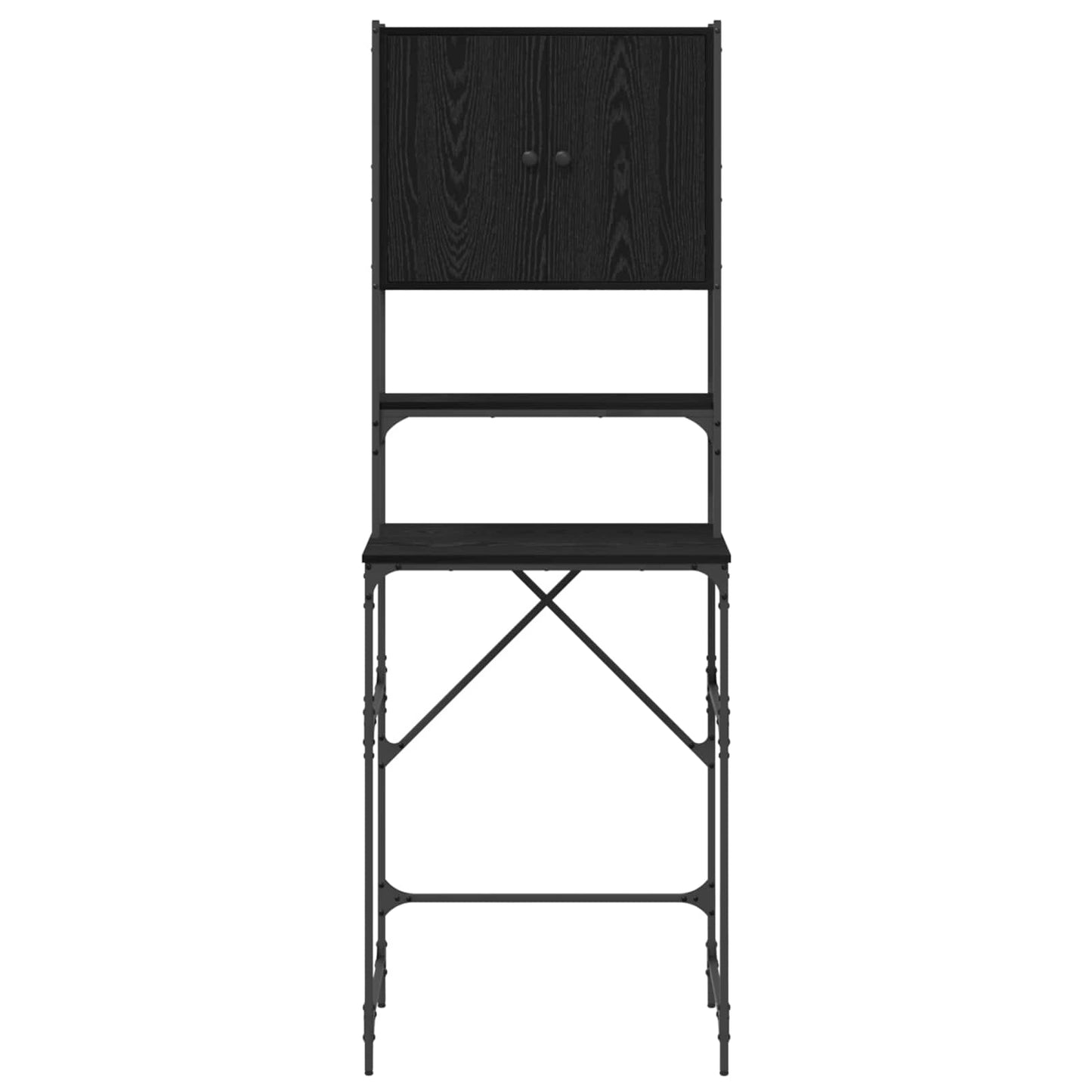 Washing Machine Cabinet Black 0ak 68 x 48.5 x 194 cm