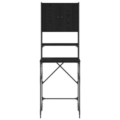 Washing Machine Cabinet Black 0ak 68 x 48.5 x 194 cm
