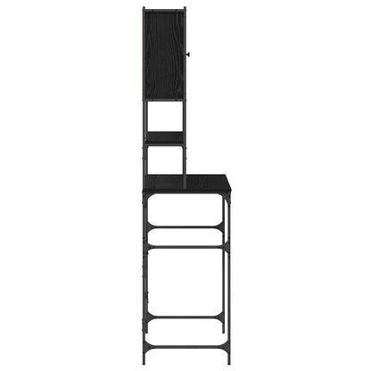 Washing Machine Cabinet Black 0ak 68 x 48.5 x 194 cm