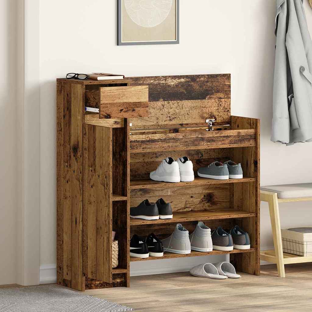 Shoe Cabinet 100.5 x 28 x 100 cm Engineered Wood Old Wood
