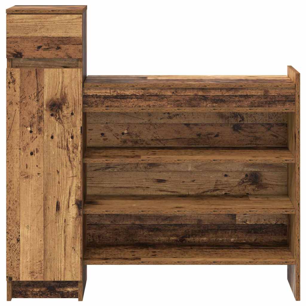 Shoe Cabinet 100.5 x 28 x 100 cm Engineered Wood Old Wood