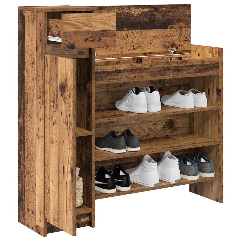 Shoe Cabinet 100.5 x 28 x 100 cm Engineered Wood Old Wood