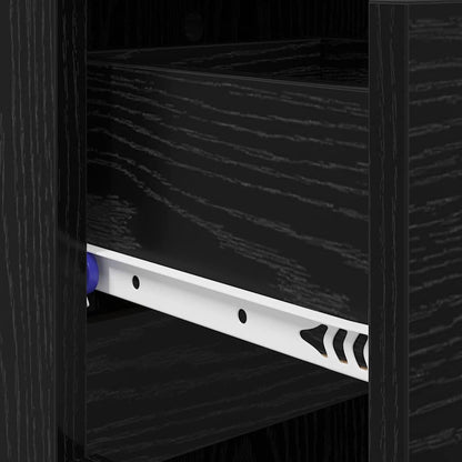 Shoe Cabinet Black Oak 100.5 x 28 x 100 cm Engineered Wood