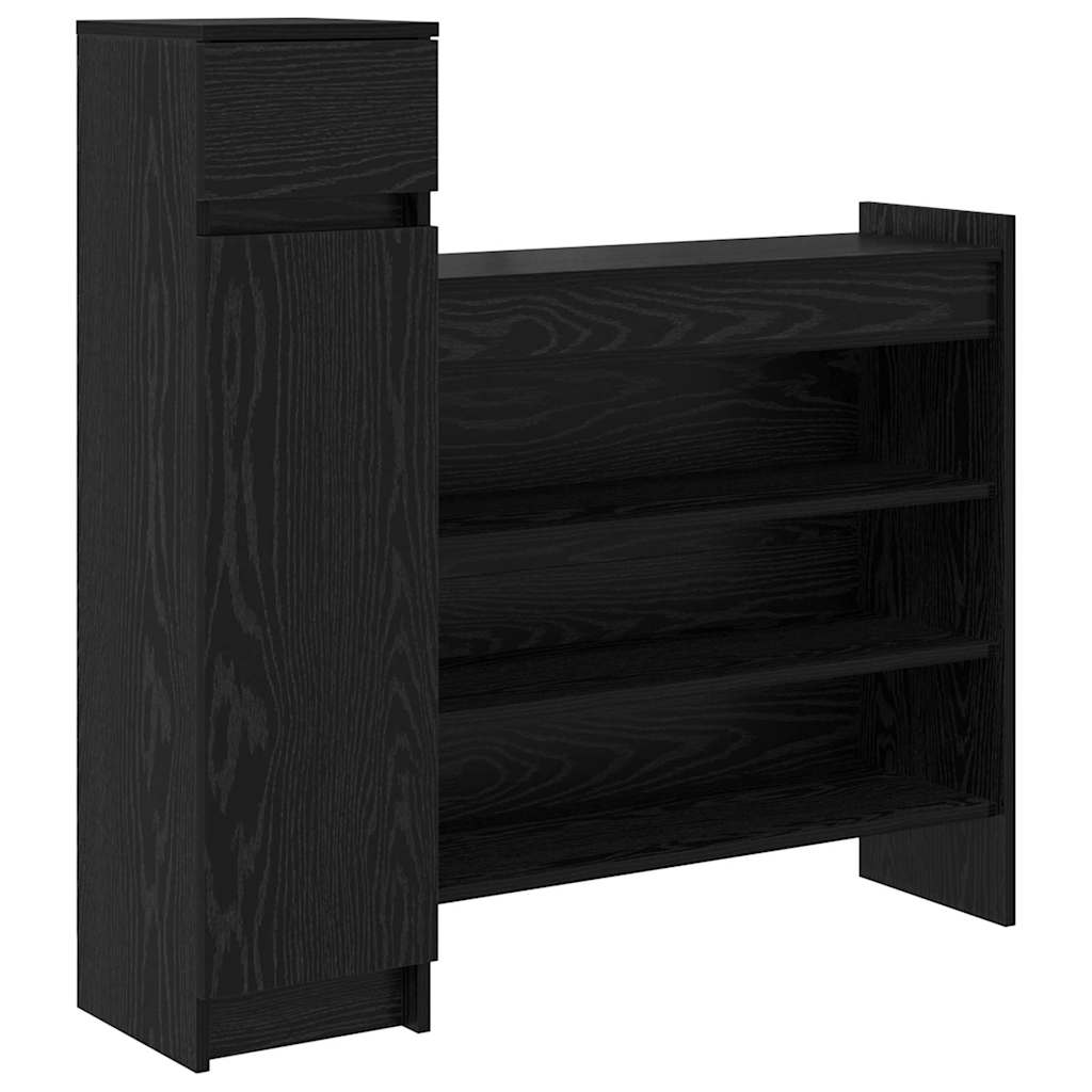 Shoe Cabinet Black Oak 100.5 x 28 x 100 cm Engineered Wood