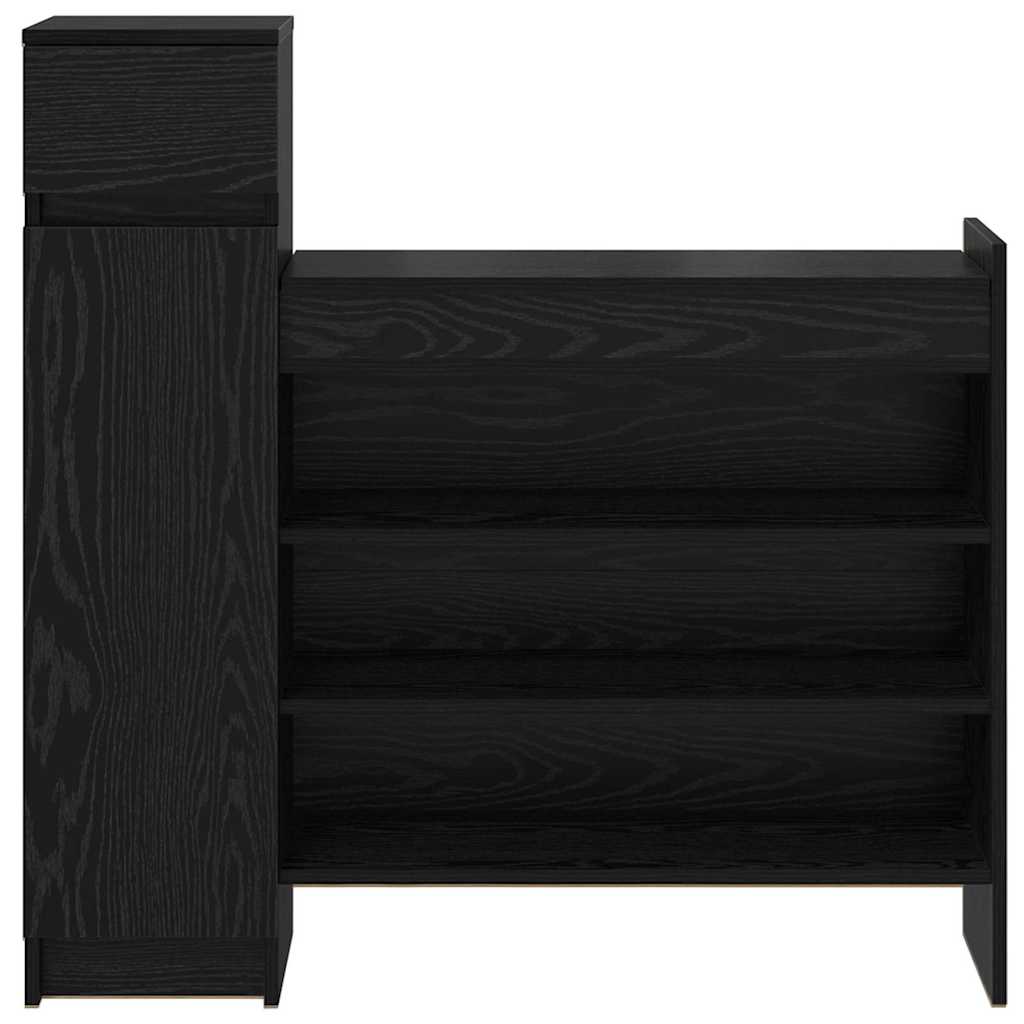Shoe Cabinet Black Oak 100.5 x 28 x 100 cm Engineered Wood