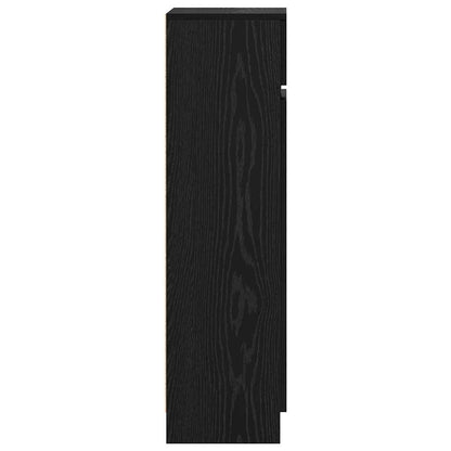 Shoe Cabinet Black Oak 100.5 x 28 x 100 cm Engineered Wood