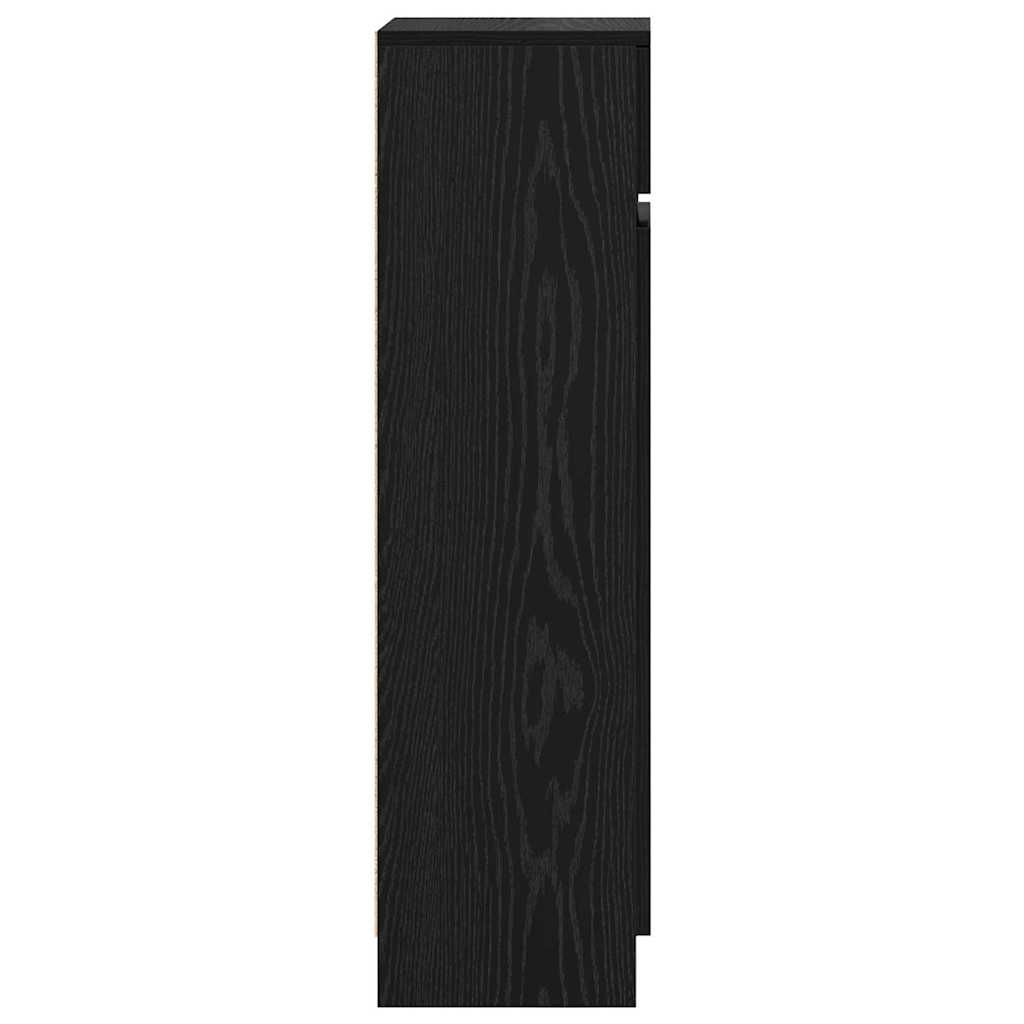 Shoe Cabinet Black Oak 100.5 x 28 x 100 cm Engineered Wood