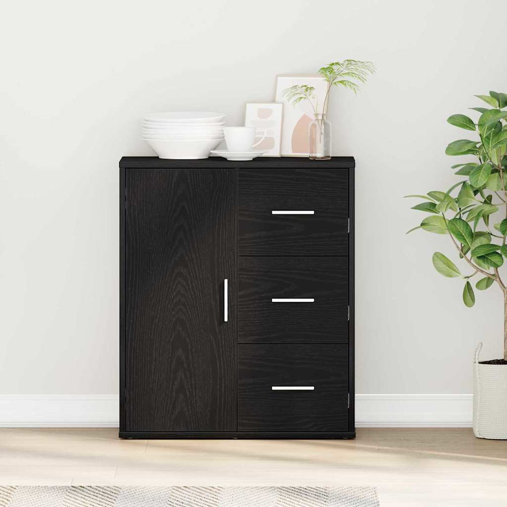 Sideboard Black Oak 60 x 31 x 70 cm Engineered Wood