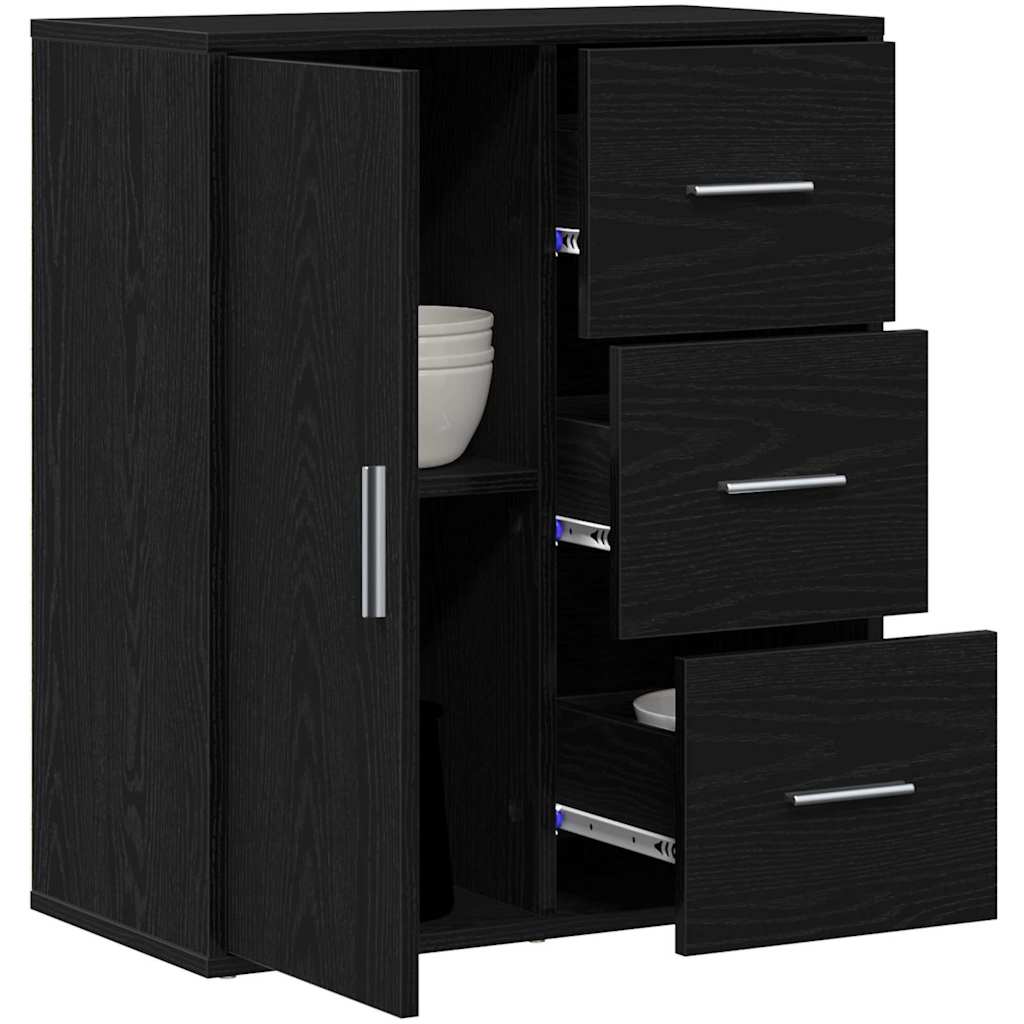 Sideboard Black Oak 60 x 31 x 70 cm Engineered Wood