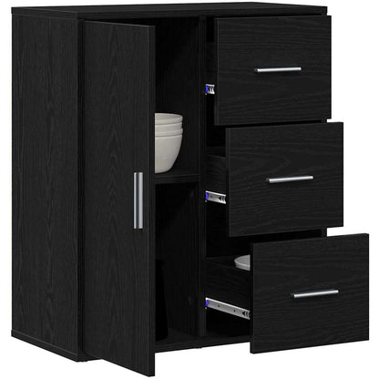 Sideboard Black Oak 60 x 31 x 70 cm Engineered Wood