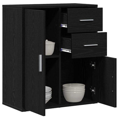 Sideboard Black Oak 60 x 31 x 70 cm Engineered Wood