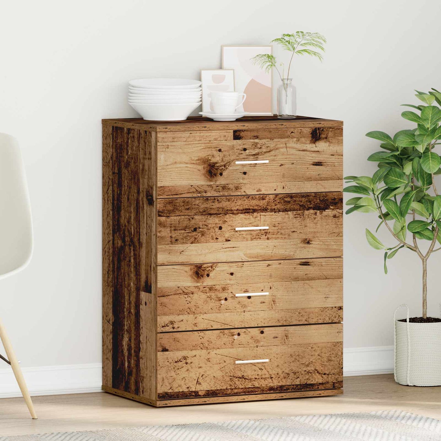 Sideboard with Drawer Old Wood 60 x 39 x 80 cm Engineered Wood