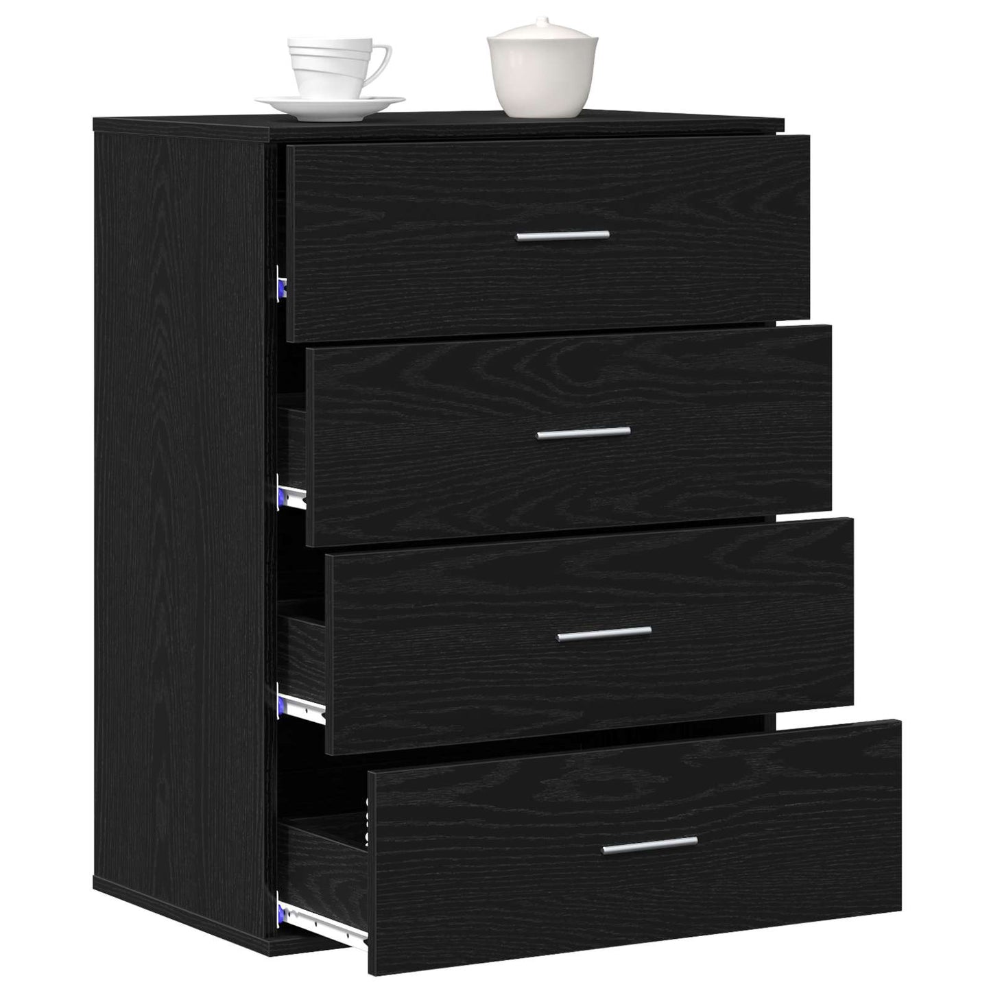 Sideboard Black Oak 60 x 39 x 80 cm Engineered Wood