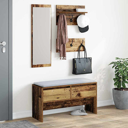 Hallway Furniture Set with Shelf 4 pcs Old Wood Engineered Wood