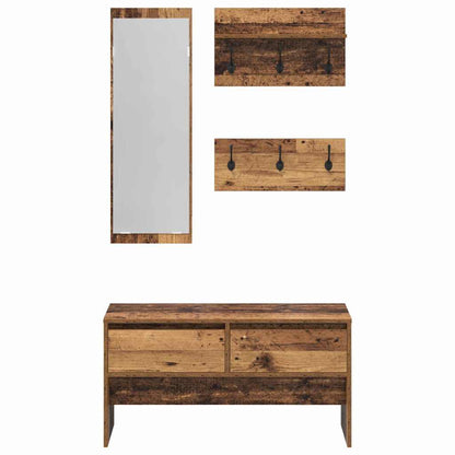 Hallway Furniture Set with Shelf 4 pcs Old Wood Engineered Wood