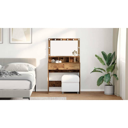 Dressing Table Old Wood 80 x 41 x 134.5 cm Engineered Wood