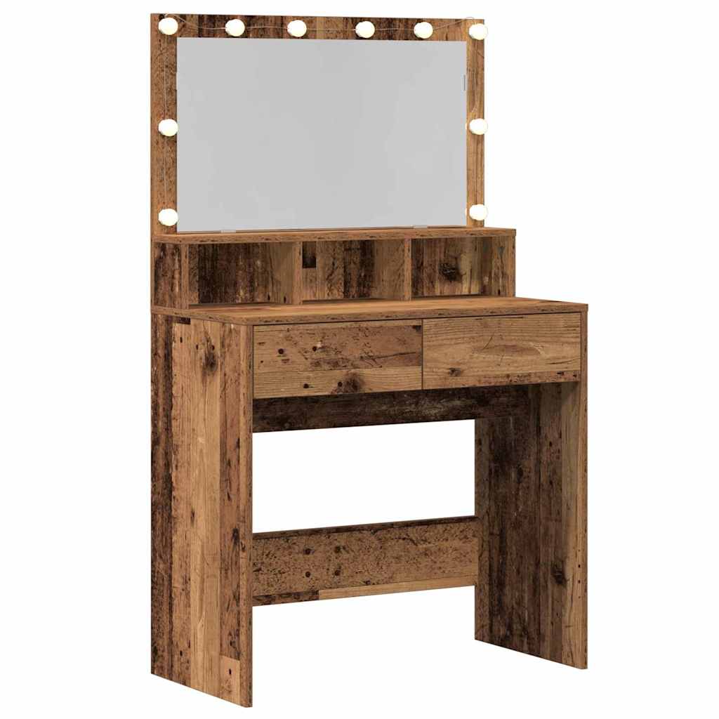 Dressing Table Old Wood 80 x 41 x 134.5 cm Engineered Wood
