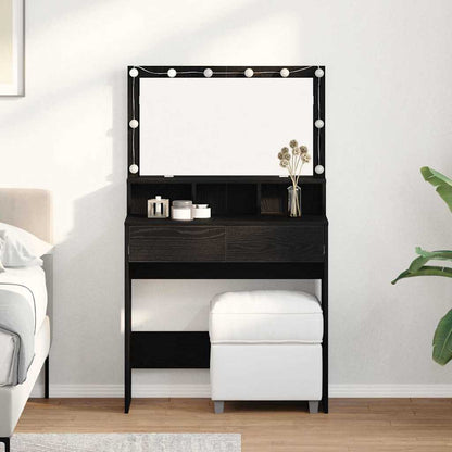 Dressing Table Black Oak 80 x 41 x 134.5 cm Engineered Wood