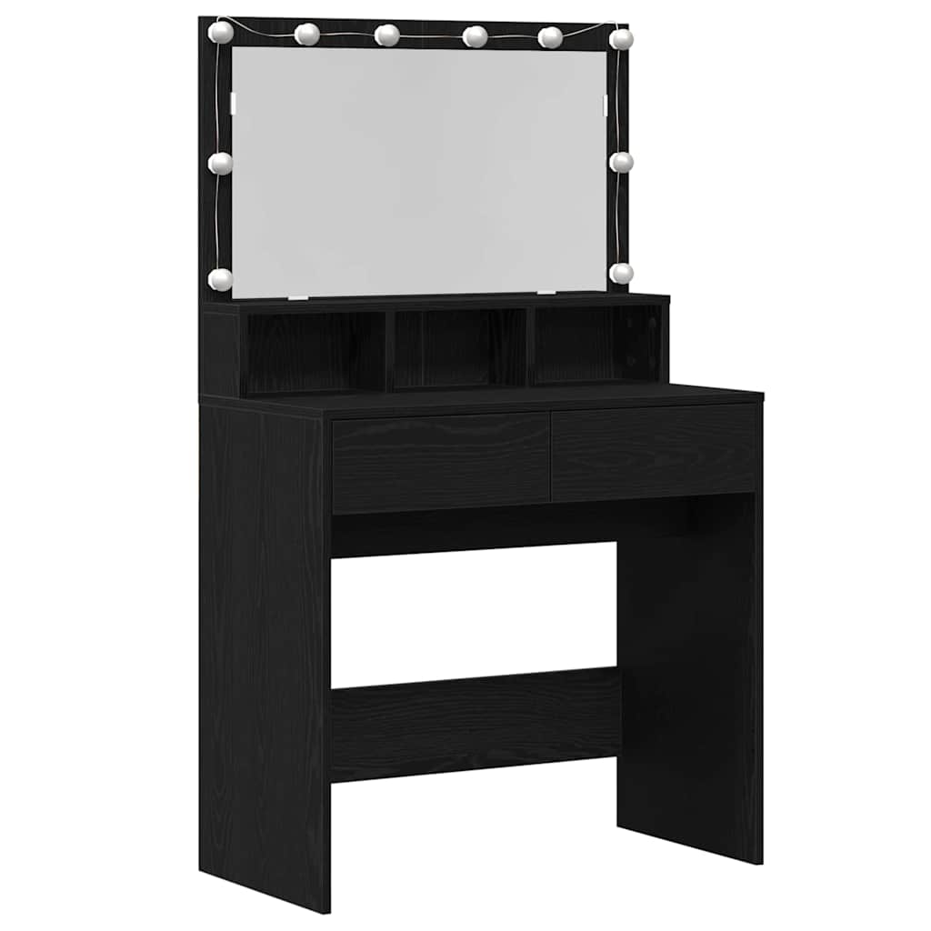 Dressing Table Black Oak 80 x 41 x 134.5 cm Engineered Wood