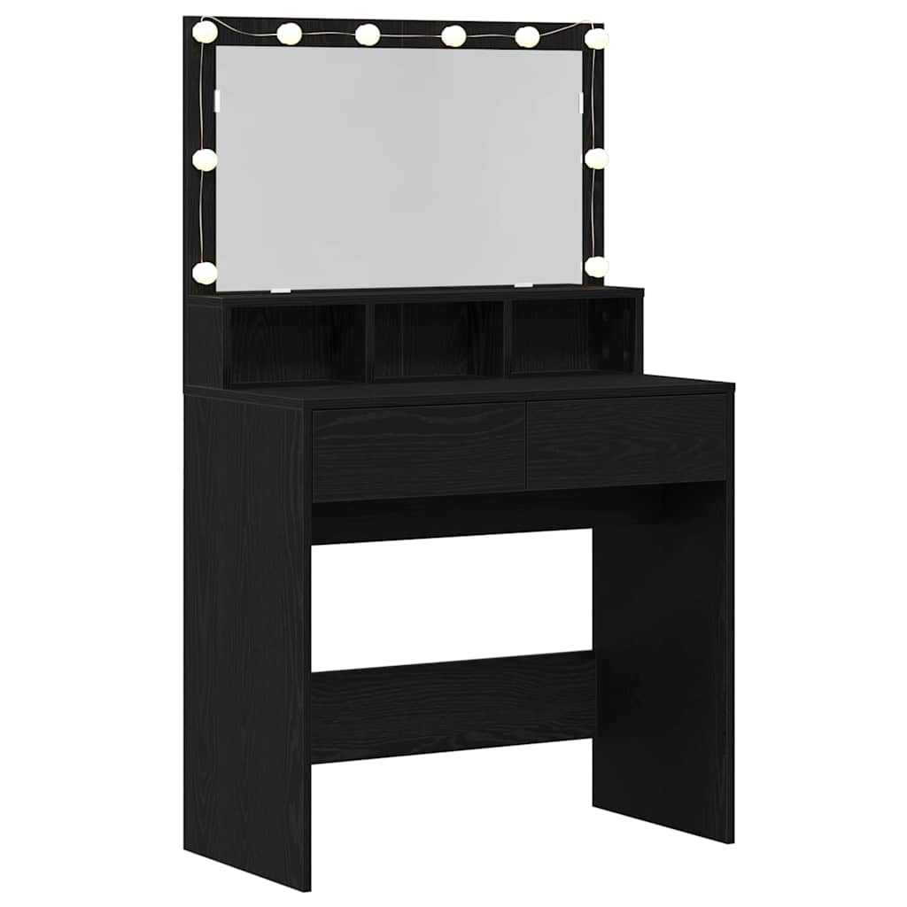 Dressing Table Black Oak 80 x 41 x 134.5 cm Engineered Wood