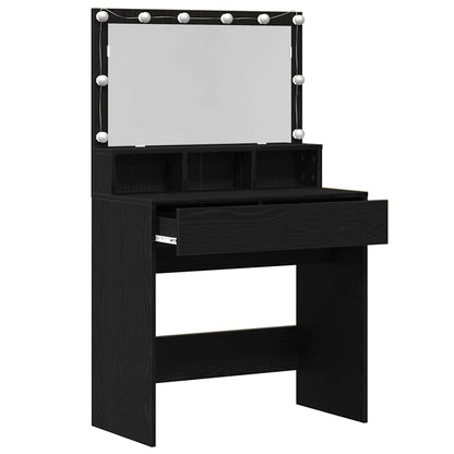 Dressing Table Black Oak 80 x 41 x 134.5 cm Engineered Wood
