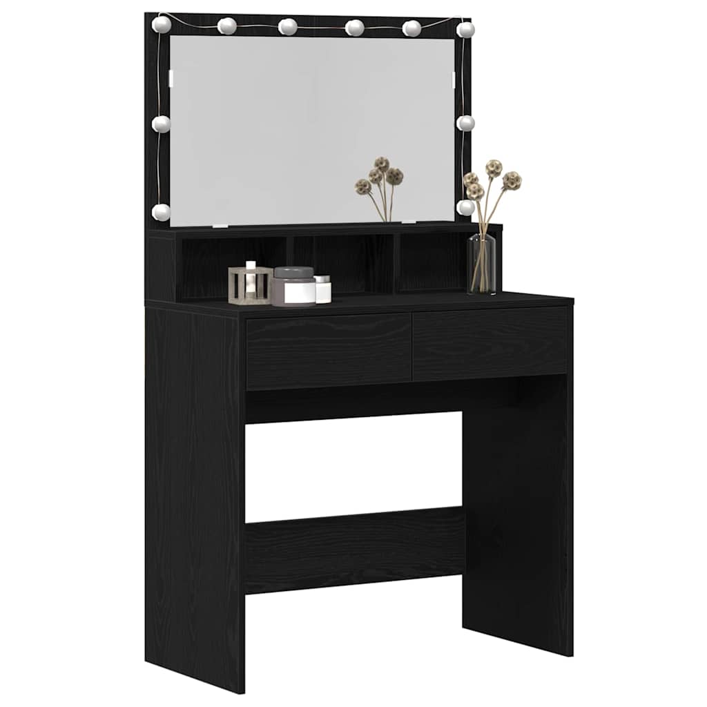 Dressing Table Black Oak 80 x 41 x 134.5 cm Engineered Wood