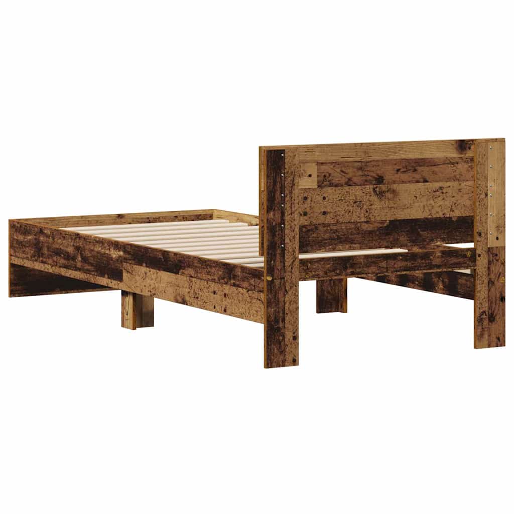 Bed Frame with Headboard Old Wood 90 x 200 cm Engineered Wood