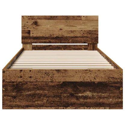 Bed Frame with Headboard Old Wood 90 x 200 cm Engineered Wood