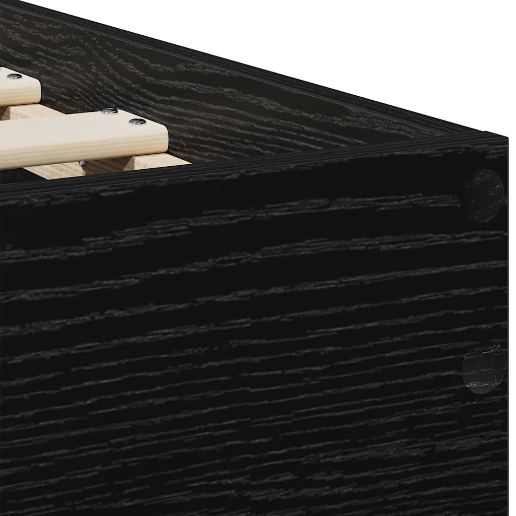 Bed Frame with Headboard Black Oak 90 x 200 cm Engineered Wood
