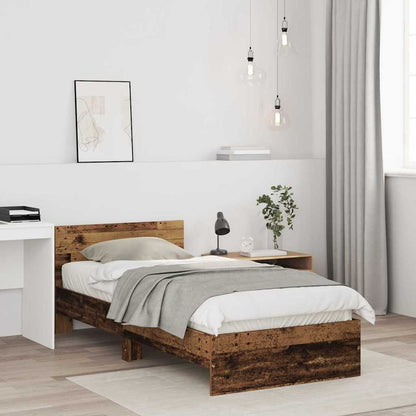 Bed Frame with Headboard Old Wood 90 x 190 cm Engineered Wood