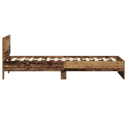 Bed Frame with Headboard Old Wood 90 x 190 cm Engineered Wood